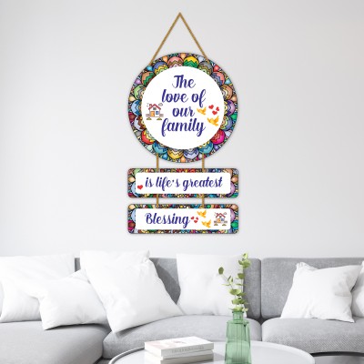 shri kanth art Wooden Wall Hanging/Hanger Decorative Items for Home Wall Decoration(24 inch X 12 inch, The Love of Our Family is Life's Greatest Blessing)