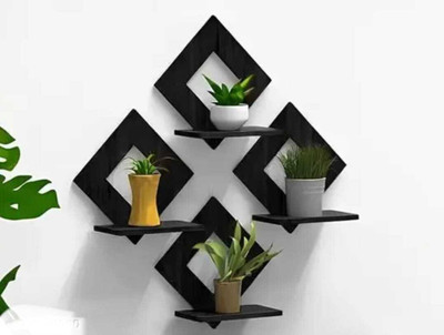 SHYAM CRAFT Modern Wall Shelves for Home & Office Décor-(4 Shelves)(Brown)