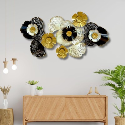 Pranjals House Metal Frame Flower Wall Art, Wall Hanging for Living Room, Bedroom(60 cm X 5 cm, Multicolor)