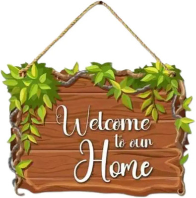 CW Crafts World Stylish Wooden Welcome To Our Home Wall Hanging(Brown)