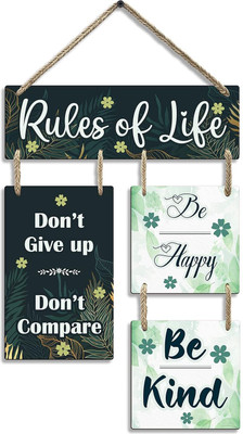 JETAL ART Rules Of Life/Don't Give Up/Be Happy/Be Kind(Multiclour)