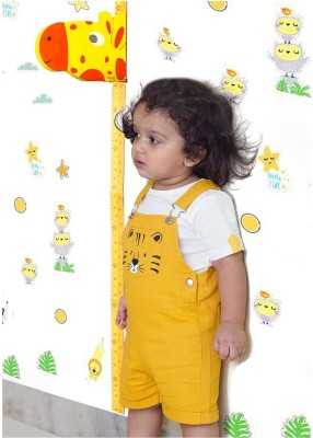 Intellibaby Premium Magnetic Giraffe Height Growth Chart| 3D Magnet Wall Sticker for Kids(33 cm X 21 cm, Yellow)