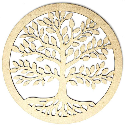 ADIKALA Life Of Tree Round Shape Cutting Design, DIY Base 8. INCH Pack of 6(Brown)