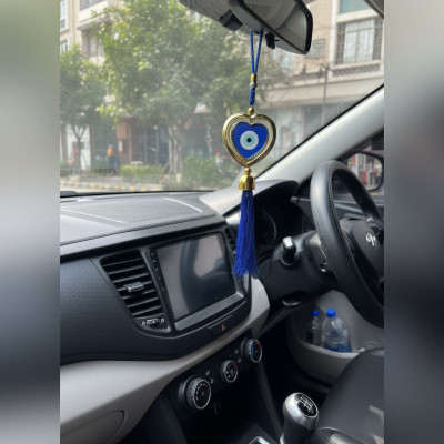 Ishwaraa Evil Eye Hanging Latest Collection – Nazar raksha kavach(Evil Eye Heart Shape) Car Hanging Ornament(Pack of 1)