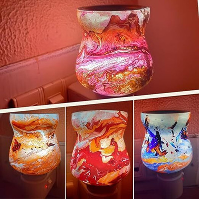 SuNZita Night lamp, Kapoor dani Electrical with Light, Camphor Diffuser - On/Off Switch(5 cm X 3 cm, Multi Colour and Multi Design)