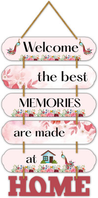 Angel Infinite Trendy Quote Wall Hanging Decorative Items for Home, Room, Indoor Wall Hanger(28 inch X 12 inch, Welcome At Best Memories Made At Home)