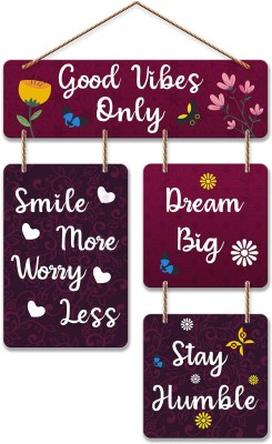 FrankArt Positive Quotes Wooden Wall Hanging Decorative Item for Home(45.72 cm X 25.4 cm, Multicolor)