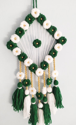 GN GALLERY Barfi wall Hanging Dream Catcher(Green, White)