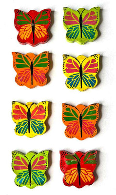 ADIKALA Butterfly Beads for Toran Or Hangings, Beading Jewellery, Art and Crafts_2.INCH Pack of 12(Red)