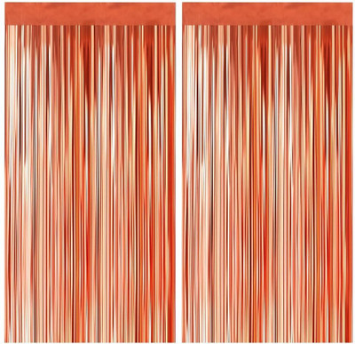 PopTheParty Rose Gold Foil Curtain for Party Decoration 6ft x 3ft Size Pack of 2(Gold)