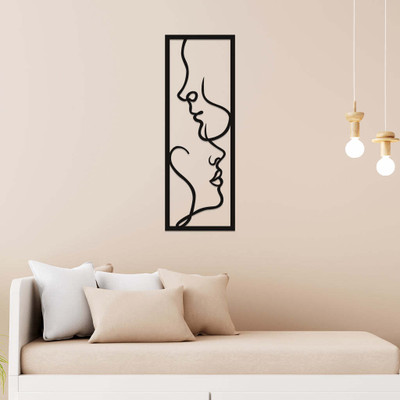 Nfsteel Metal Wall Decor | Continuous Connection metal frame for home decoration items(Black)
