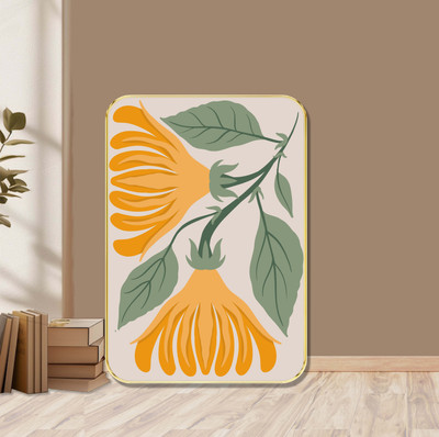 Aartify Orange Hanging Flower Wall Art Painting – Elegant Floral Botanical Print Digital Reprint 24 inch x 18 inch Painting(With Frame)