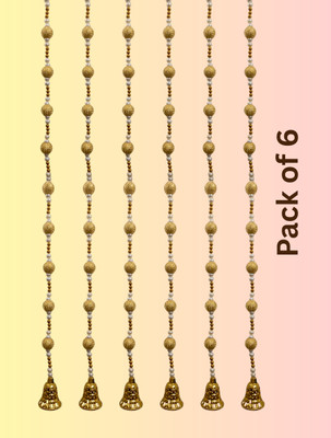 Sinu Craft Golden Decorative Hanging Bells | 32 Inches | Home, Festival Decoration Pack of 6(32 inch X 2 inch, Golden)