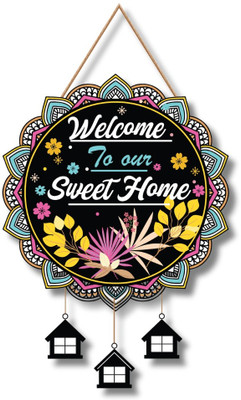 Shree Sanwariya Crafts Premium Welcom Home Wall Hanging for Home Decor Gift Item(15 inch X 9 inch, Multicolor)