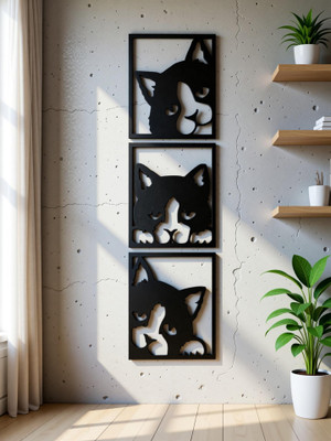 shashank Shashank designer black wooden mdf cutouts for office and living room(Multicolor)