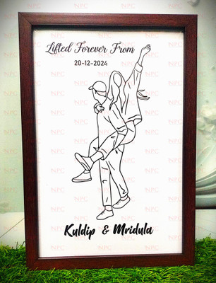 NEW PRINT CREATIONS Hand Writing Stylish Names for Couples | Personalised Text(34 cm X 24 cm, Multi - text 6)