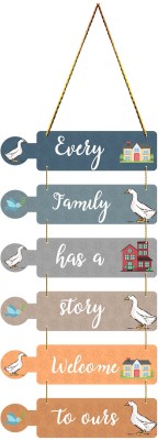 PVL Every Family has a Story Designer Stylish Trendy wall hanger for Home Décor(Blue)