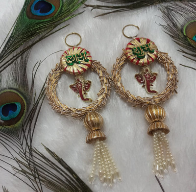 JUHIS CREATION JUHIS LABH SHUBH Pack of 2(golden)