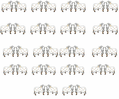 ADIKALA Pichwai Cow MDF Engraved Cutout For DIY Paint Pack of 18(White)