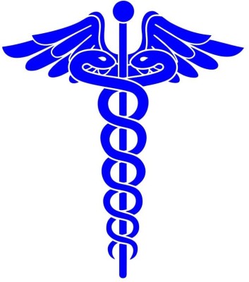 decalbazaar Doctor Logo(5 inch X 6 inch, Blue)