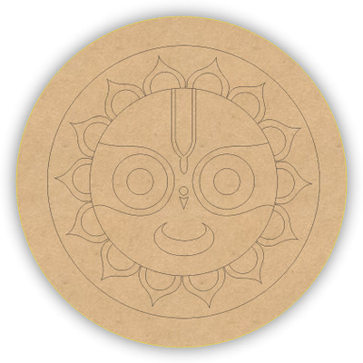Nn Craft Lord Jagannath Pre Marked Wooden MDF Boards Art and Craft DIY Work Pack of 6(8 inch X 8 inch, Brown)