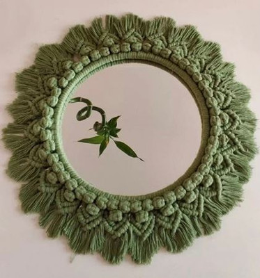 Wagon MACRAME MIRROR-2275-11(2 inch X 10 inch, soft blue)
