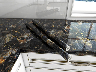 DUDHAT EXPORT Paper Abstract Black Wallpaper(L x W: 200 cm x 60 cm)