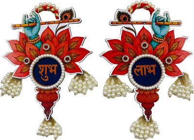 Shubh Saaj Krishna Flute Shubh labh for Home Decoration Door Entrance Hangings(Multicolor)