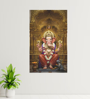 GLOBAL GRAPHICS 67 cm ARCHI Ganesh Ji Wall Sticker – Lord Ganesha Sitting Idol Wall Art Self Adhesive Sticker(Pack of 1)