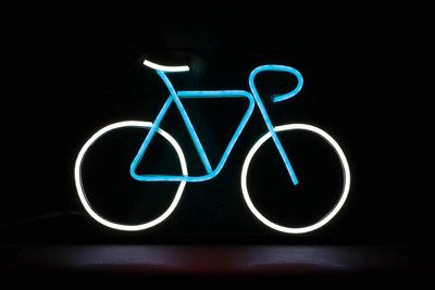 Puppy Cycle LED Neon Sign/Light (13 x 8.5 inches)(Blue/White)