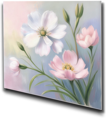 nestroots Delicate Pink and White Blooms Canvas Printed Wall Painting Stretch Frame(Multicolor)