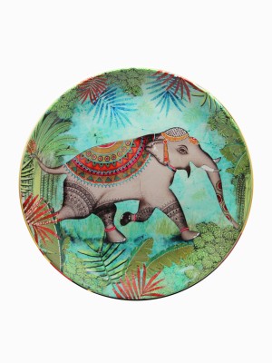 KOLOROBIA Sri Lankan Tropical Wildlife Elephant|Decorative Wall Plate-10Inch(3 cm X 26 cm, Multicolor)