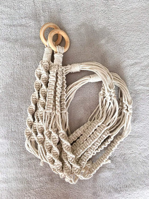 RAKANO Home Décor/Indoor /Wall Hanging/Boho Macrame Planter Hanger/Pot Holder: Set of 2 Pack of 2(White)