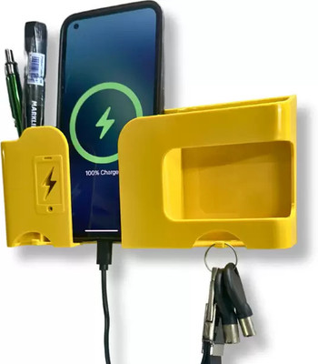 Brazilian Multi-Purpose Self Adhesive Smartphone holder AC TV Remote and Key Chain Hanging(Yellow)