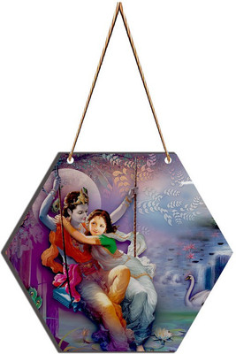 mitawa Radha Krishna D MDF Plaque for Home & Wall Decoration(Multicolor)