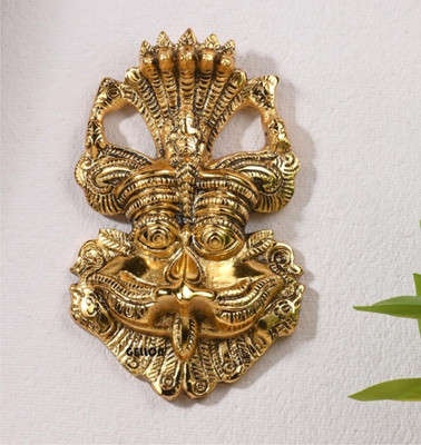Chhariya Crafts Metal Wall Hanging Nazar Battu, Evil Eye Protector for House(14 cm X 9 cm, Gold)