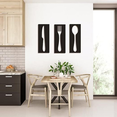 KP ART wooden wall art(12inch,black)(12 inch X 12 inch, Black)