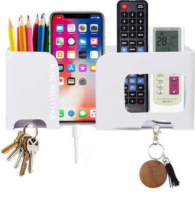 WALLVIEW TECH Wall Mount Mobile Stand Remote Stand with Extra Space for 2 Mobiles Mobile Holder