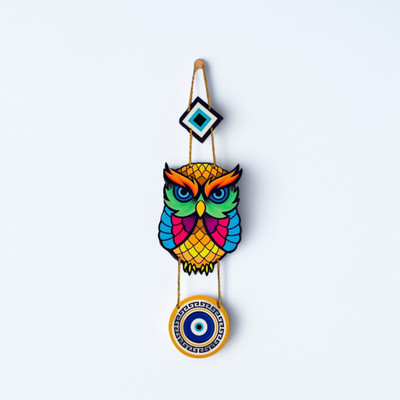 BLUE WALL DECOR OWL MDF(Multicolor)