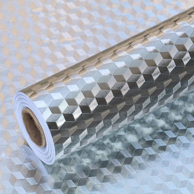DOM EXPORT Abstract Silver Wallpaper(200 cm x 60 cm)