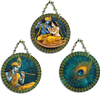 Suveharts Wall Hanging Decorative Items |Room Decoration Material |Room Design Material-44 Pack of 3(20 cm X 20 cm, Green)