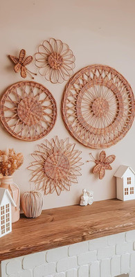 IRA Wicker Wall Basket Set(47 inch X 47 inch, Brown)