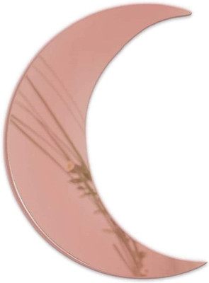 Incrizma Big Crescent Moon Mirror–Fancy Chic Boho Decorative Aesthetic Wall Décor(Rose Gold)