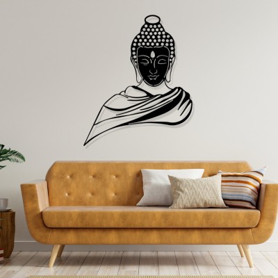 Artrooms Buddha Metal Wall Art - Wall Decoration | Wall Hanging(Black)