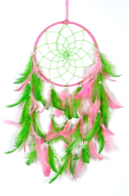 SHYAM SHAKTI pink and green feather hanging dream catcher(Green, Pink)