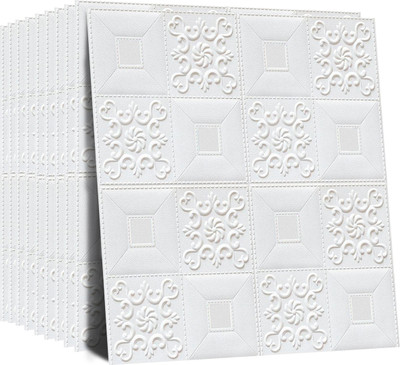 Diseno Decorative White Wallpaper (70 cm x 70 cm) Pack Of 1(70 cm X 70 cm, White)