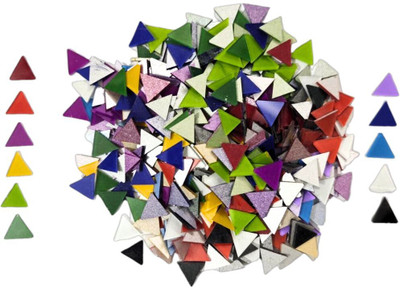 SVArt 13mm Triangle Glass Mirror Set Triangle 560 Pieces for Lippan Art(Multicolor)
