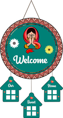 Angel Infinite Welcome Design Wall Hanging | Wooden Art Decoration Item| Home Décor| Modern Art(Welcome Design)