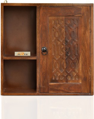 MR ARTS Wooden Shelves Display Unit | Sheesham Wall Mount Shelf Rack for Living Room(Brown)