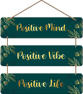 HOUZZ DECOR WALL HANGING POSITIVE LIFE VIBE(Multicolor)